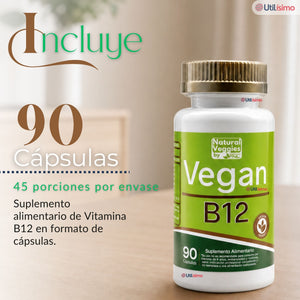 Vitamina Vegan B12 90 Cápsulas FNL Energía y Salud