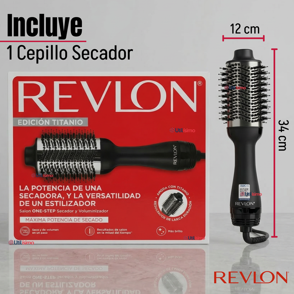 Cepillo Secador Alisador De Cabello One Step Revlon 800W Titanium