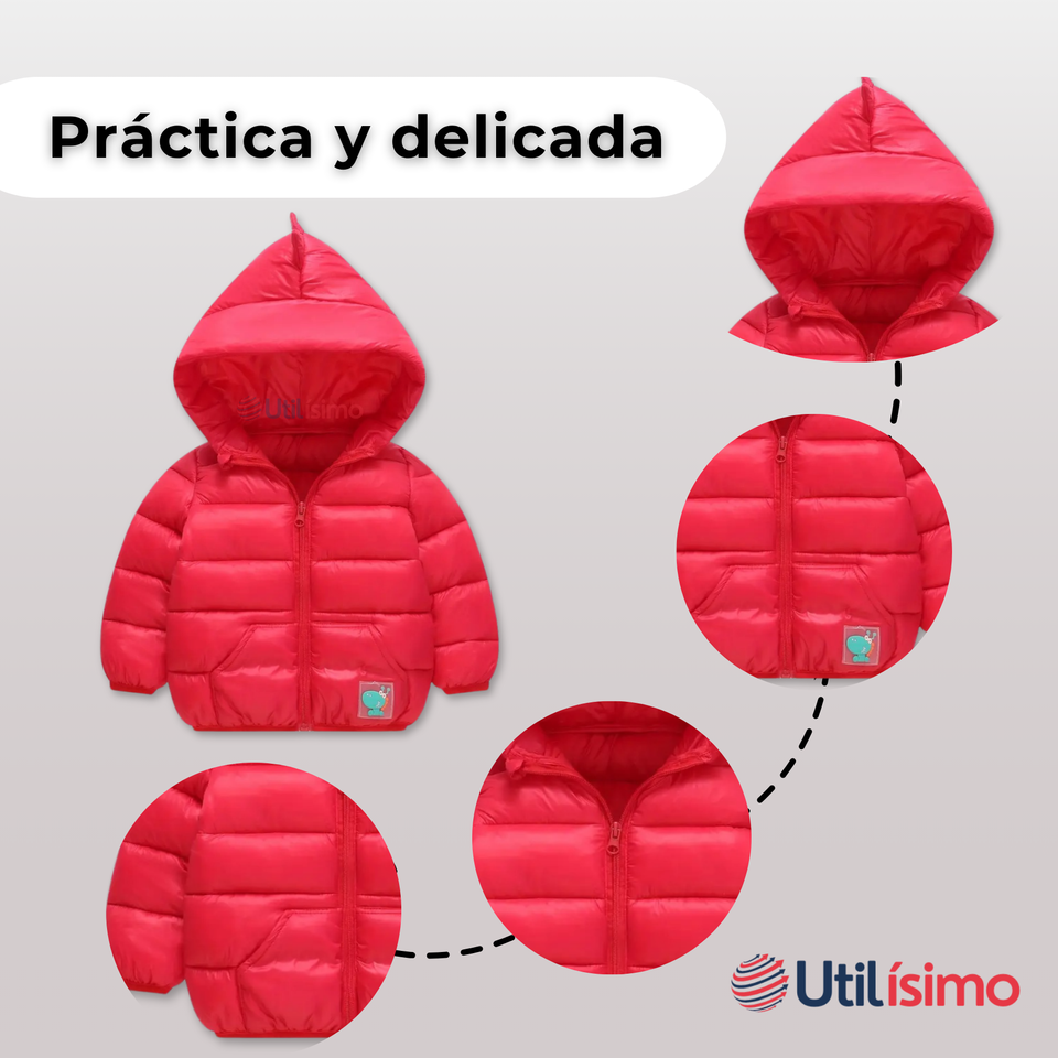 Parka Dinosaurio Con Capucha Manga Larga Niño