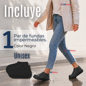 Fundas Cubre Zapatos Negro Impermeable Surtidas Silicona Antideslizante 1 Par