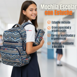 Mochila Escolar Con Estuche 46cm Poliéster Impermeable Niña Juvenil