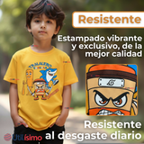 Polera Brainrots 100% Algodón Manga Corta Niño Tralalero Amarillo