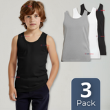 Pack 3 Camisetas Sin Manga Básicas Suaves 100% Algodón Colores Surtidos Juvenil