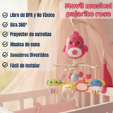 Móvil Giratorio Musical Proyector Bebé Niña Rosado