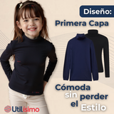 Pack 3 Primera Capa Escolar Bambú Invierno Camiseta Niña Cuello Beatle Polera