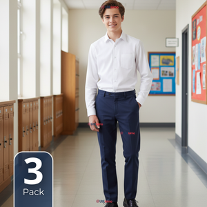 Pack 3 Camisas Colegio Escolar Manga Larga Niños y Juvenil