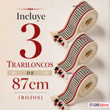 Pack 3 Trariloncos Cintillos Mapuches Rojo 87cm Fechas Patrias