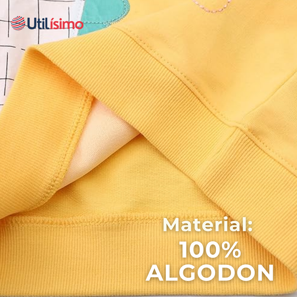 Polerón Algodón Cuello Redondo Niña Amarillo Unicornio