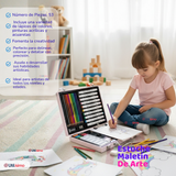 Maletín Set De Arte 53 Piezas Estuche Para Dibujar Y Pintar Niña Pony Rosa