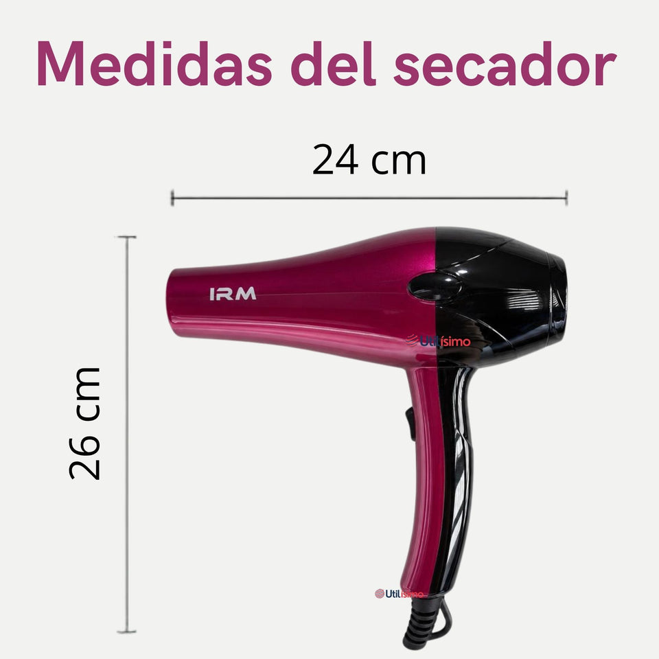 Secador De Cabello Profesional 3000W IRM Boquilla + 2  Peines