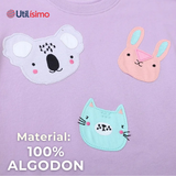 Polerón Algodón Cuello Redondo Niña Morado Animales