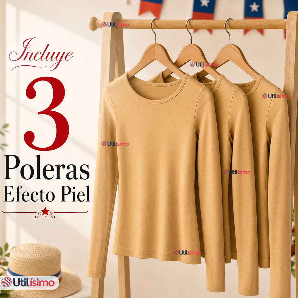 Pack 3 Poleras Camisas Panty Segunda Piel Elástica Niña Fechas Patrias