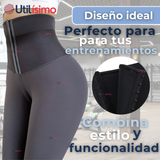 Calza Leggings Deportiva Tiro alto Con Faja Reductora Y Moldeadora Mujer