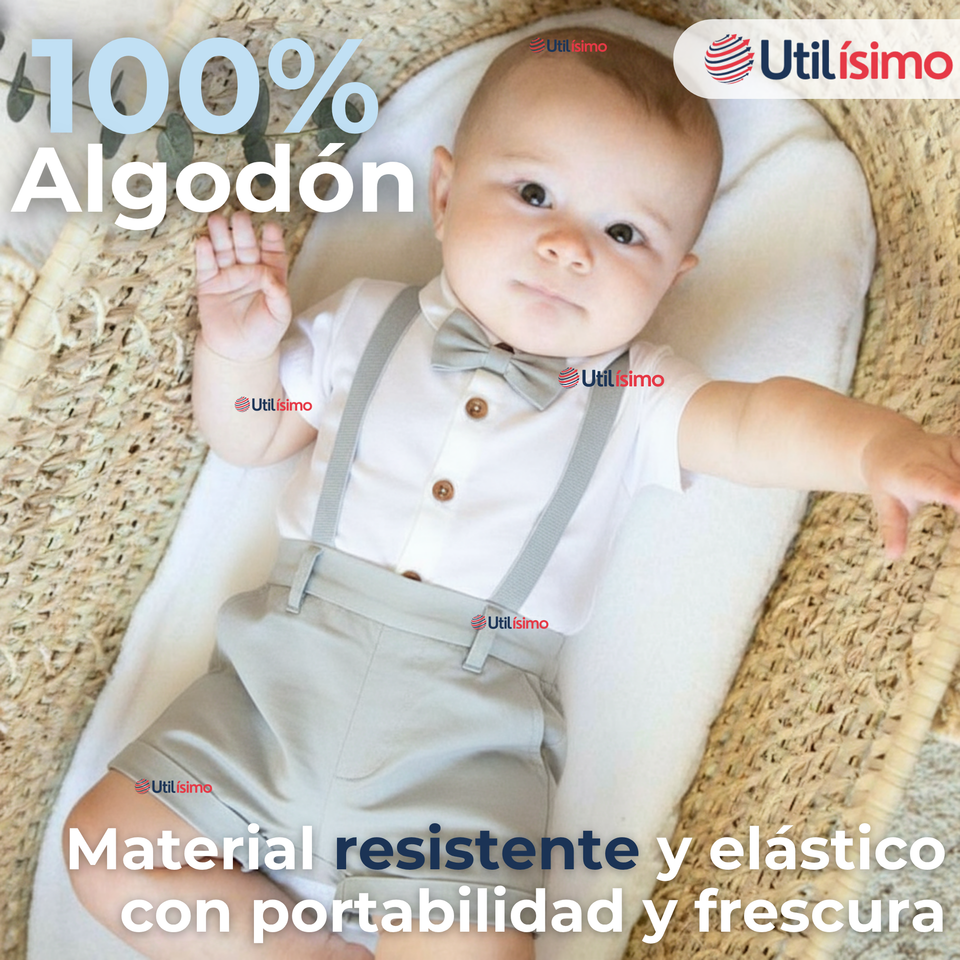 Conjunto de Vestir con Tirantes Camisa Pantalón Corto Algodón