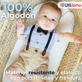 Conjunto De Vestir Con Tirantes Camisa Pantalón Corto Algodón Niño