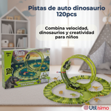 Pista Carreras de Auto Juguete Flexible Dinosaurio 120 Piezas