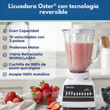 Licuadora Oster® de 10 velocidades blanca