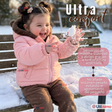 Parka Osito Con Capucha Manga Larga Rosado Niña Infantil