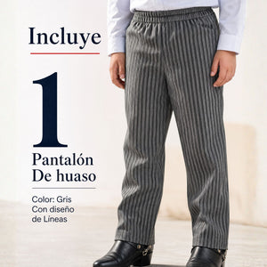 Pantalón Huaso Gris Con Rayas Niño Traje Típico Fiestas patrias