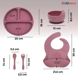 Set De Alimentación Bebé Silicona 5 Piezas Libre BPA Colores Surtidos
