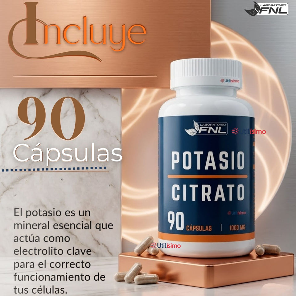 Citrato De Potasio 90 Cápsulas FNL Sabor Natural