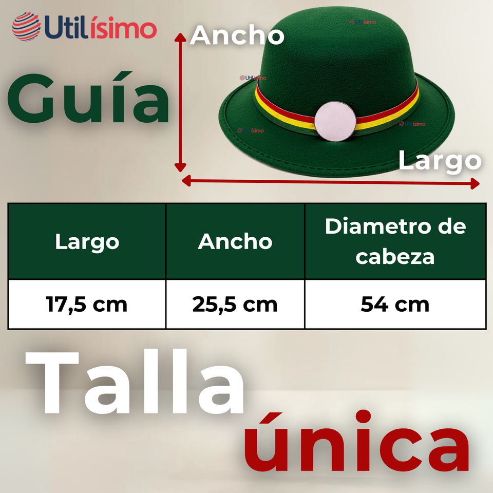 Sombrero Nortino Fiestas Patrias Gorro Niña Baile Danzas Verde