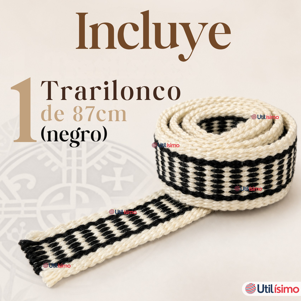 Trarilonco Cintillo Mapuche Negro 87cm Fechas Patrias