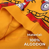 Polerón Algodón Cuello Redondo Niño Mostaza Bomberos