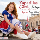Zapatillas Chicle Blancas Niña Bailes Danza Fiestas Patrias Talla 30-35