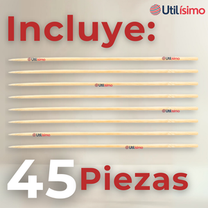 Pack 45 Piezas Brochetas Para Anticuchos Pinchos Bambú Palillos 30cm