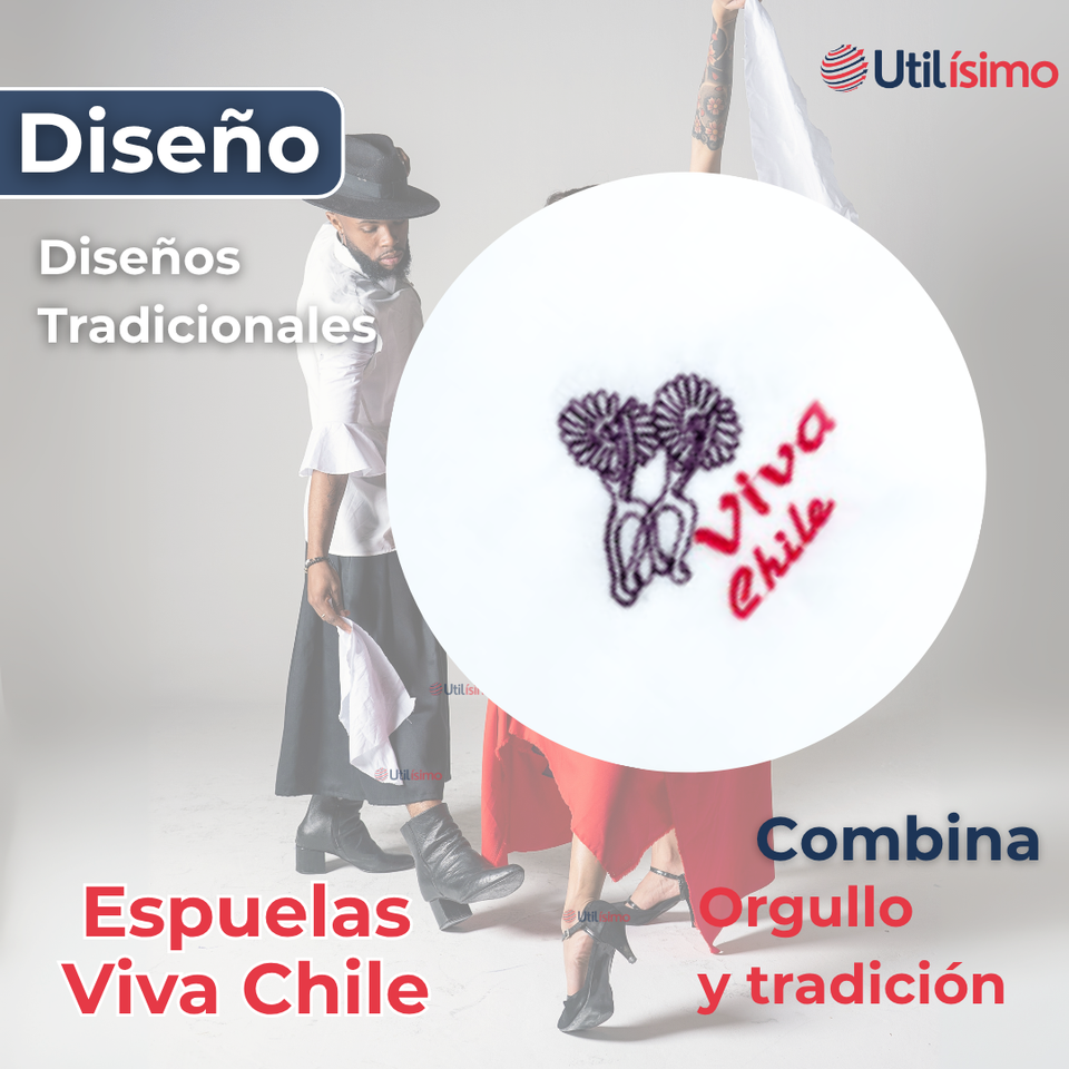 Pack 6 Pañuelos Baile Cueca 45CM Bordado Espuelas Fiestas Patrias