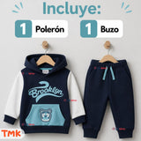 Conjunto 2 Piezas Polerón y Buzo 100% Algodón Tedmimak Bebé Niño Brooklyn
