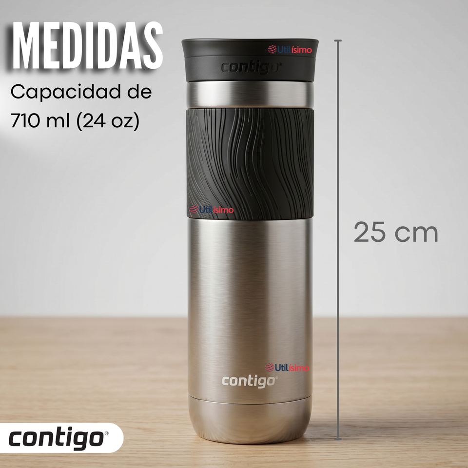 Vaso Térmico Contigo Byron Acero Inoxidable 2.0 Snapseal 710 Ml Plateado