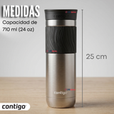 Vaso Térmico Contigo Byron Acero Inoxidable 2.0 Snapseal 710 Ml Plateado