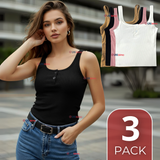 Pack 3 Camisetas Poleras 100% Algodón Básicas Lisa Mujer Colores Surtidos