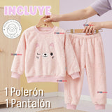 Conjunto Buzo Polerón Frizado Niñas Bebes Corderito Liso 2 Piezas