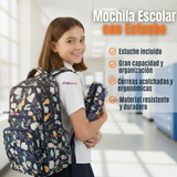 Mochila Escolar Con Estuche 46cm Poliéster Impermeable Niña Juvenil