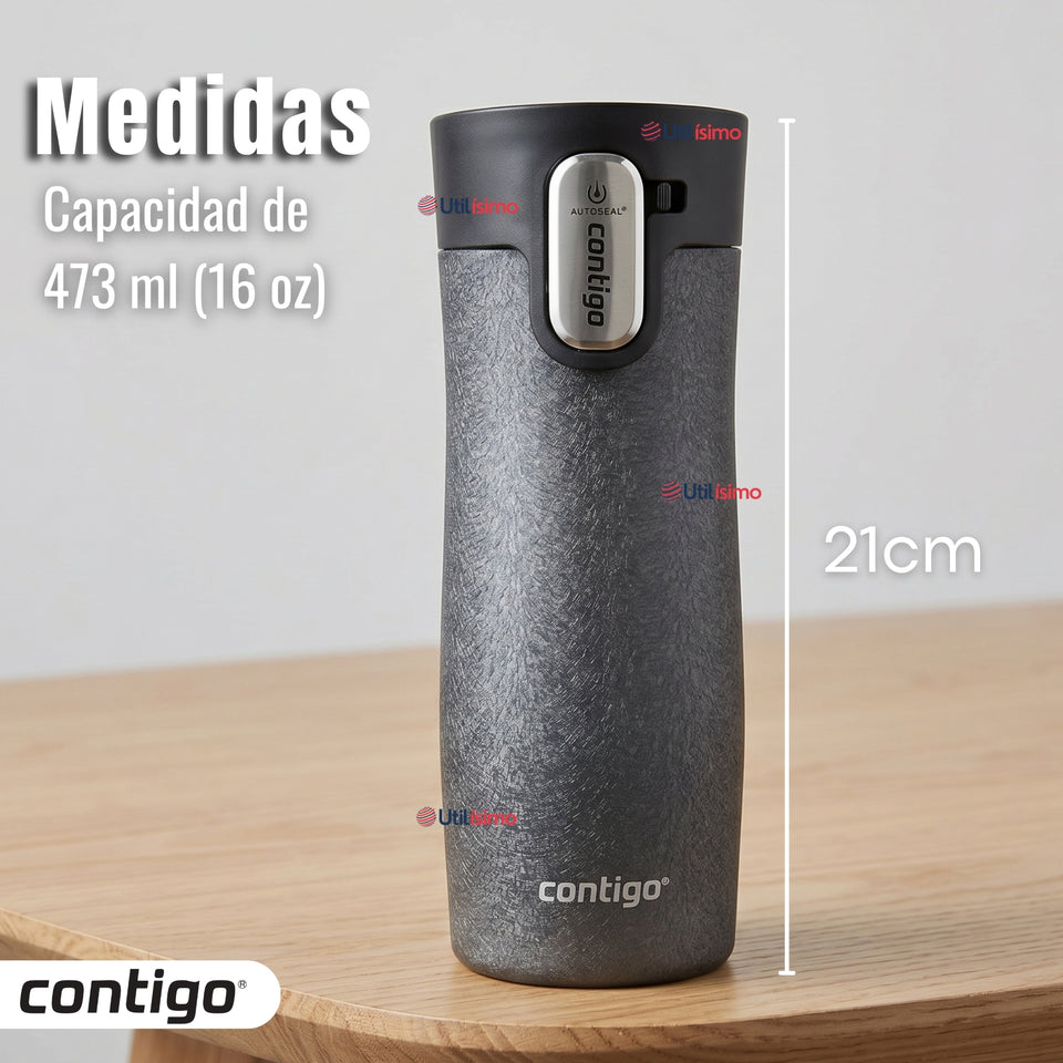 Vaso Mug Contigo West Loop Salt Térmico Gris Cristalino 473 Ml Acero Inoxidable