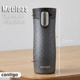 Vaso Mug Contigo West Loop Salt Térmico Gris Cristalino 473 Ml Acero Inoxidable
