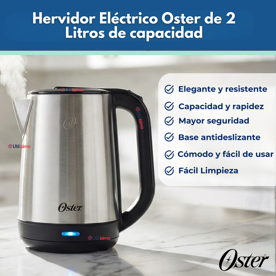 Hervidor Eléctrico Oster de 2 Litros de capacidad, BVSTKT674
