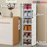 Zapatera Plegable Organizador Apilable 6 Niveles Blanco