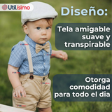 Conjunto de Vestir con Tirantes Camisa Pantalón Corto Algodón Niño