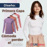 Pack 6 Camiseta Niña Juvenil Primera Capa Bambú Invierno Cuello Beatle Polera