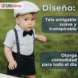 Conjunto de Vestir con Tirantes Camisa Pantalón Corto Algodón Niño