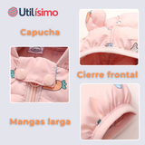 Parka Térmica Con Capucha Y Orejitas Estampado Conejito Niña