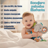 Juguete Peluche Animales Sensorial Con Mordedor Y Sonajero Diseño Elefante Niña y Niño