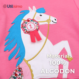 Polerón Cuello Redondo Niña Fucsia Unicornio