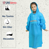 Poncho Impermeable Niño Tiras reflectantes Azul