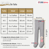 Panty 3D Osito Gris Tejida Niña Ballerina 78% Algodón Premium