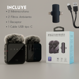 Pack 2 Micrófonos Inalámbrico 3 En 1 Para Celular iPhone Android Profesional Lavalier